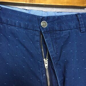 Peter Millar Mens Shorts size 34 Blue Flat Front‎ Pockets Stitch Detail Cotton